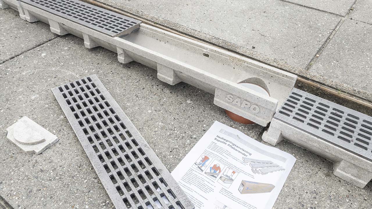 Linjedræn til indkørsel fra Polysan