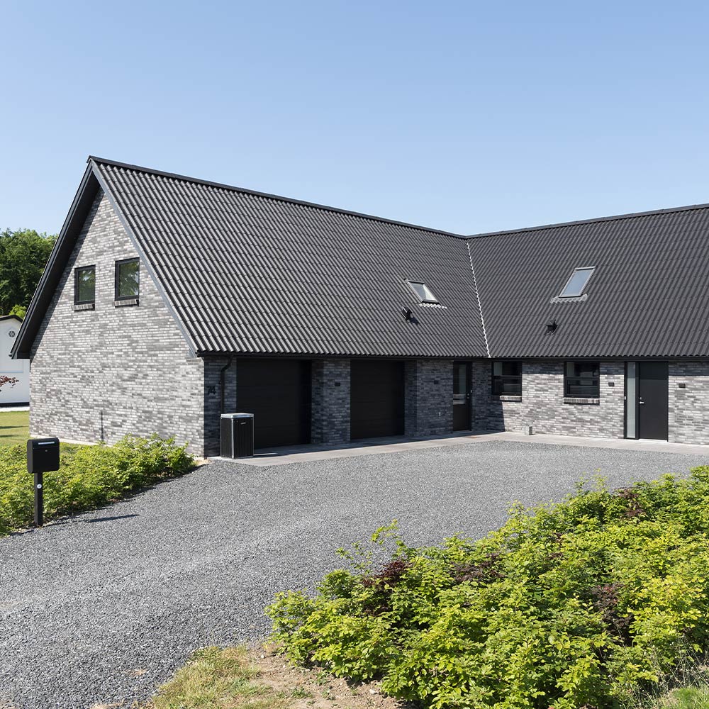 Sorte B6 tagplader som bølgeplader