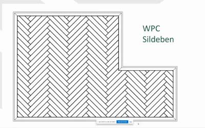Tegning til lægning af komposit terrasse