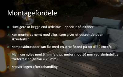 Fordele ved kompositbrædder