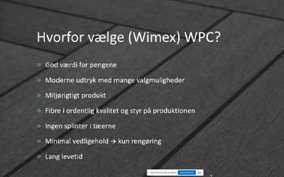 Fordele ved Wimex WPC komposit