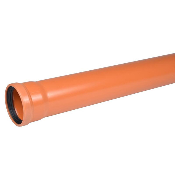 Wafix kloakrør kl.n 110mm m/muffe Rød - 3m