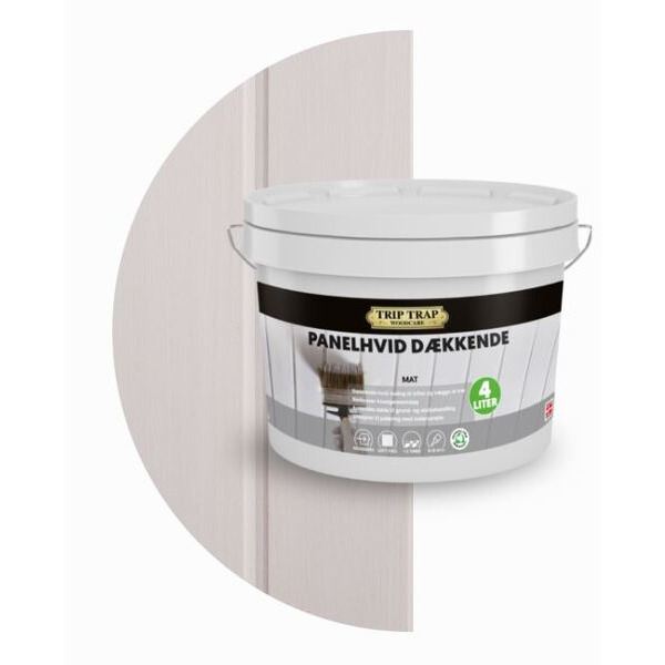 Trip Trap Panelhvid Dækkende Hvid Panelmaling - 2,5L