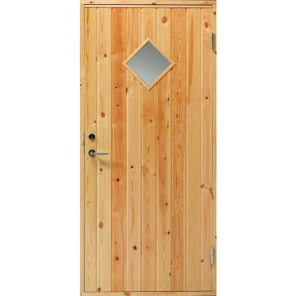 Swedoor 92mm Udhusdør Venstre Ud. Med Glas - Ubehandlet Fyr -  888x1978mm