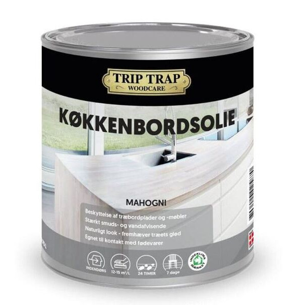 Trip Trap Køkkenbordsolie Mahogni - 0,75L