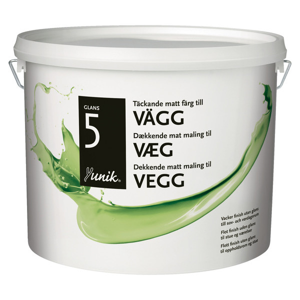 Yunik Vægmaling Glans 5 Mat Hvid- 3L