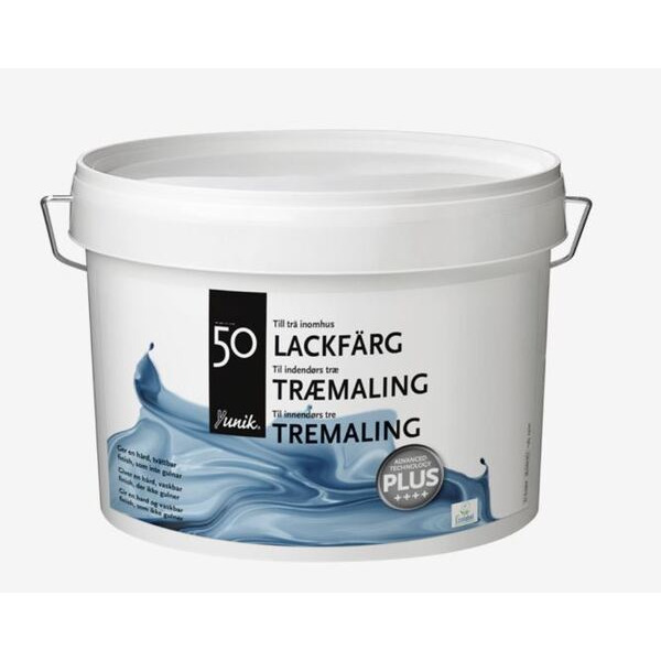 Yunik Indendørs Træmaling Glans 50 Hvid - 3L