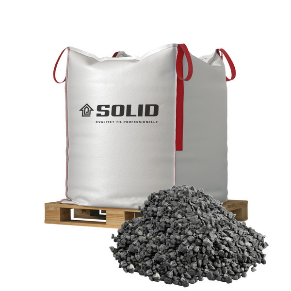 SOLID Sorte Granitskærver på 11-16mm i Bigbags med Fri fragt - 1000kg