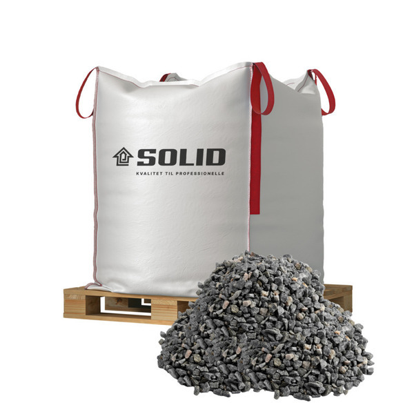 SOLID Lysegrå Granitskærver på 11-16mm i Bigbags med fri fragt - 1000kg