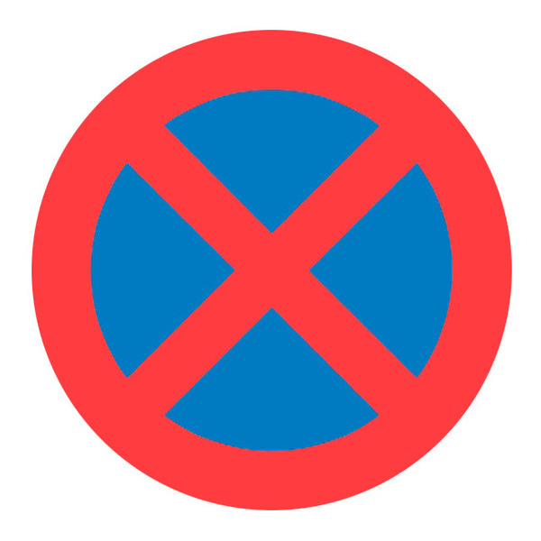 Sydvesta Vejskilt Standsning Forbudt - 70cm