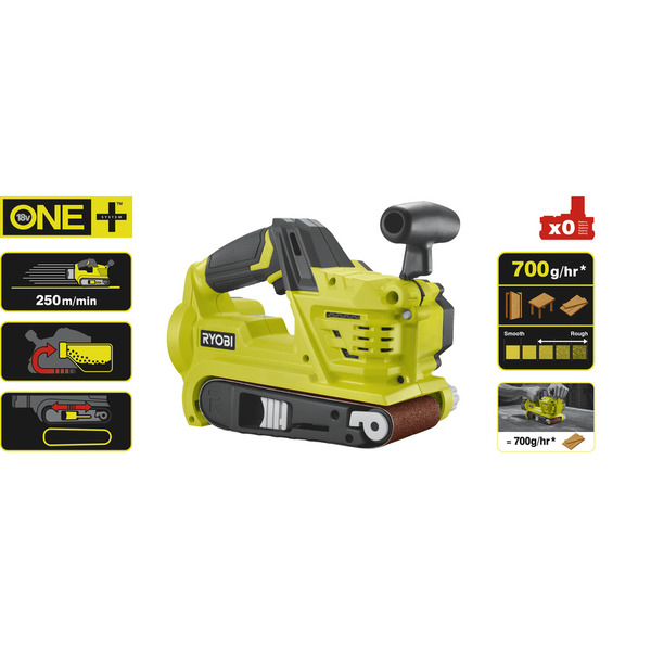 Ryobi ONE+ Båndsliber 76 x 457 mm – 18V R18BS-0