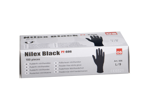 OS nitril engangshandske Nilex black  - 100 stk