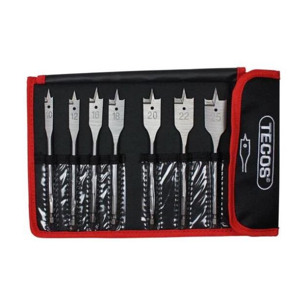 TECOS Spadeborssæt 10-25mm - 7 dele