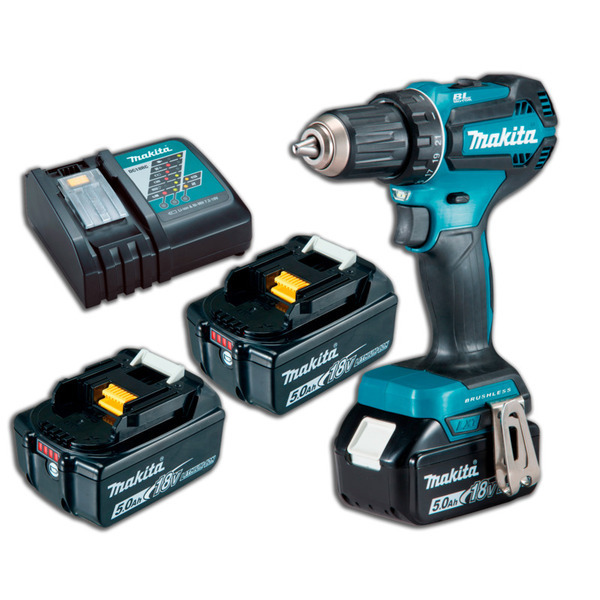 Makita LXT Bore- og Skruemaskine - 18V DDF485RTJ3 inkl. Batterier
