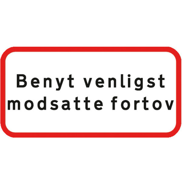 Sydvesta Vejskilt Benyt v. Modsat Fortov