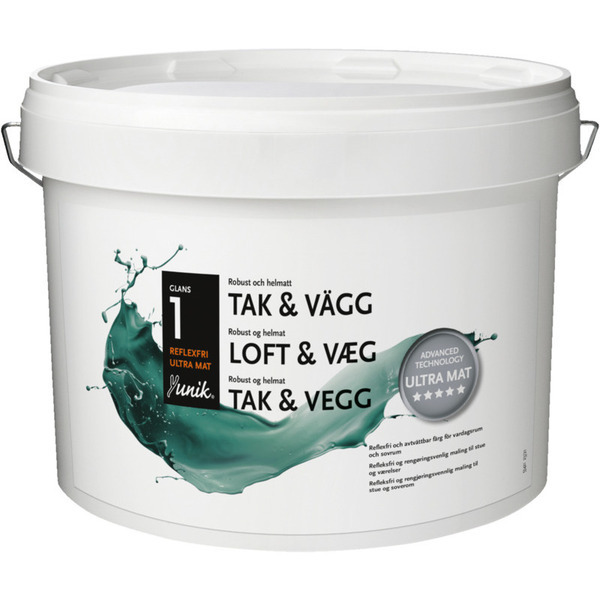 Yunik Loft-& Vægmaling Ultra Mat - Vælg Farve & Størrelse
