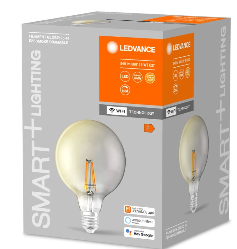 LEDVANCE SMART+ globe 125 48W/827 klar røg E27 WiFi
