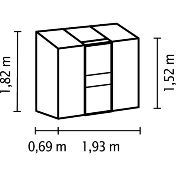 Vitavia Ida 1300 - 1.3 m² - Vægdrivhus - 4mm Poly/tag - Sort