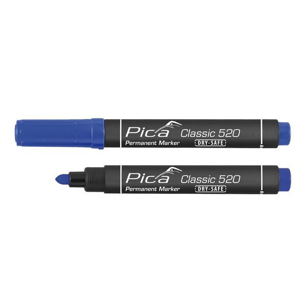Pica Classic Permanent Marker Dry-Safe 1-4mm Rund Spids Blå