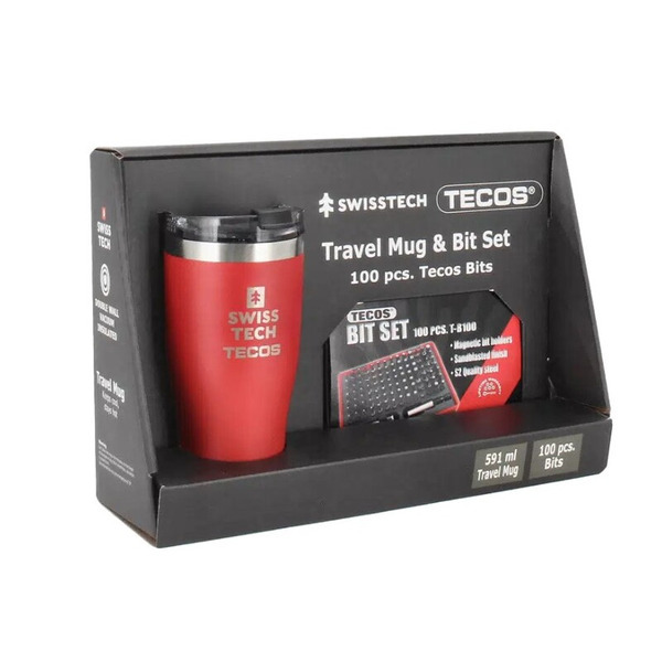 Swisstech Termokop 591 ml +Tecos Unik Bitssæt 100 dele