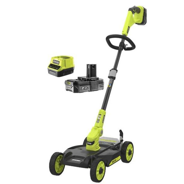 Ryobi ONE+ Plæneklipper og Græstrimmer med Oplader – 18V RY18LMC30A-120