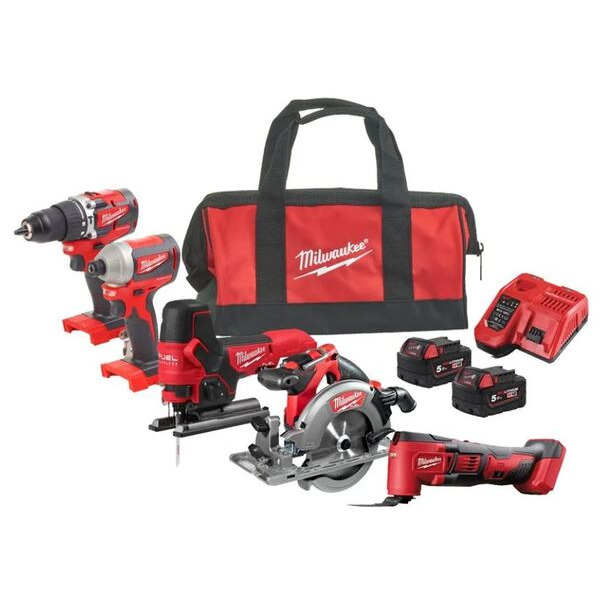 Milwaukee M18 Powerpack 5 dele - 18V FPP5K-502B Sæt