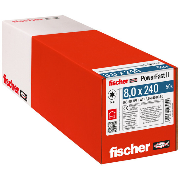 Fischer Konstr. Skrue FPF II WTP BC TX40 - 8,0x240mm -  50 stk/pk