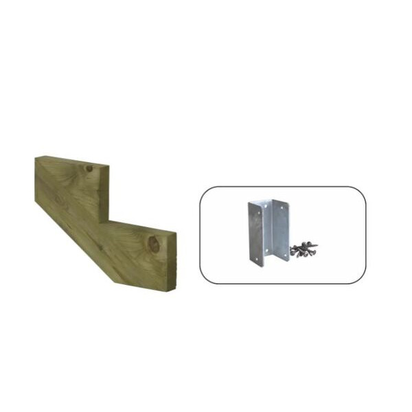 PLUS Trappevange 2-trin M/beslag - Trindybde 25 cm