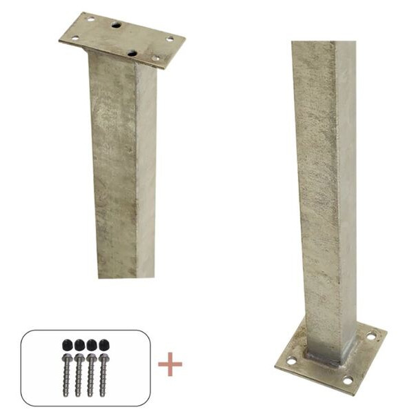 Plus Stålstolpe M/Fod T/Håndliste - 4,5x4,5x103,3cm