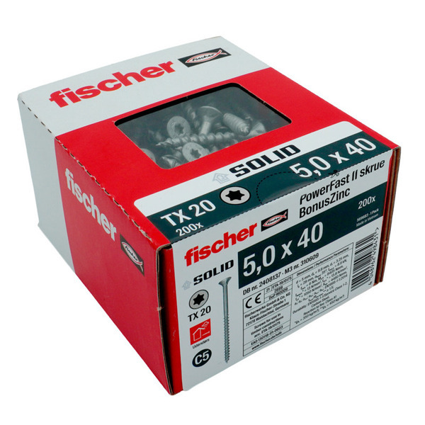 SOLID Spånskrue UH Powerfast TX20 - 5,0x40mm - 200 stk/pk