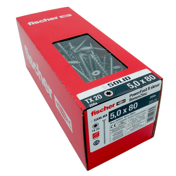 SOLID Spånskrue UH Powerfast TX20 - 5,0x80mm - 200 stk/pk
