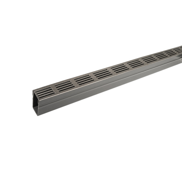 Plastmo Linjedræn Rende Med Rist Rustfri stål  - Slimline 6x10,3x100cm