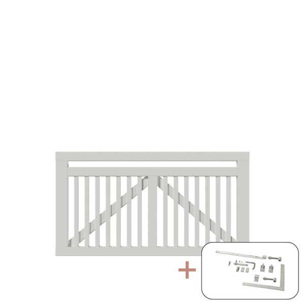 Plus Linea Hegn - Bred og Hvid Låge - 150×80 cm