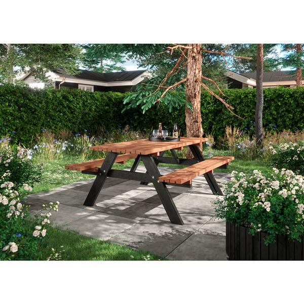 Plus Bord/bænkesæt - 177 cm - ThermoWood®/sort