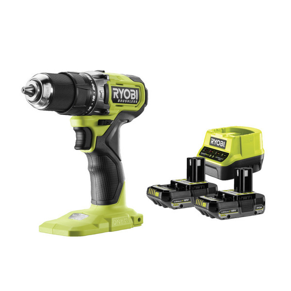 Ryobi ONE+ Slagbore-/Skruemaskine 2x2,0Ah og Oplader – 18V RPD18BL1-2C20S