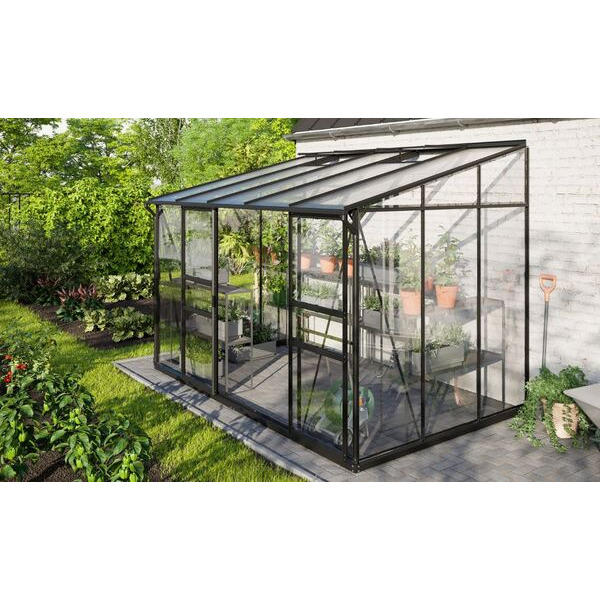 Vitavia Ida 6500 - 6.5 m² - Vægdrivhus - 3mm Hærdet Glas - Sort