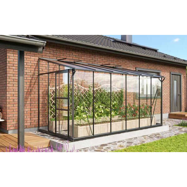 Vitavia Ida 7800 - 7.8 m² - Vægdrivhus - 3mm Hærdet Glas - Sort