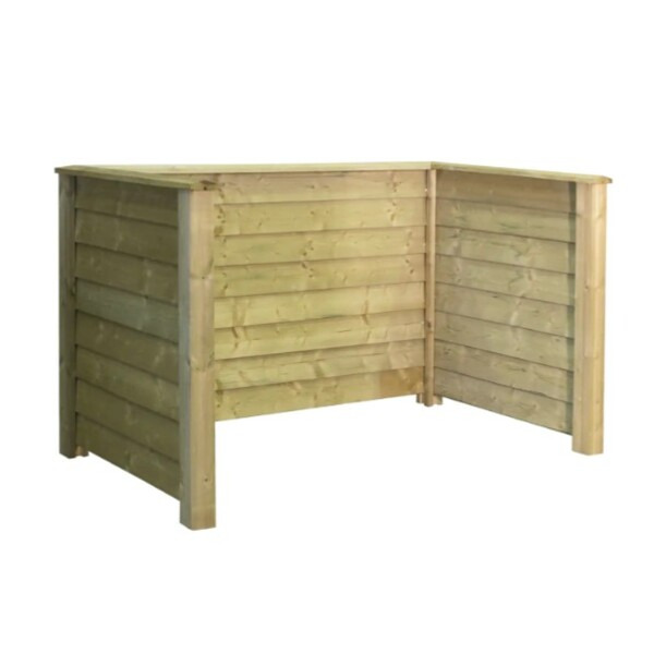 PLUS Skraldespandsskjuler - Træ - trykimprægneret - 97x108x194cm