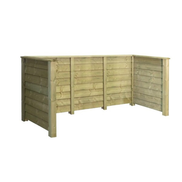 PLUS Skraldespandsskjuler - Træ - trykimprægneret - 97x108x294cm