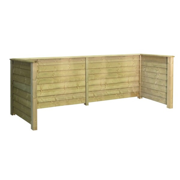 PLUS Skraldespandsskjuler - Træ - trykimprægneret - 97x108x377cm
