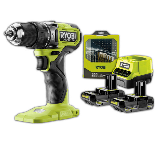 Ryobi ONE+ Slagbore-/Skruemaskine RPD18BL1-2C20S + Bor & Bitssæt