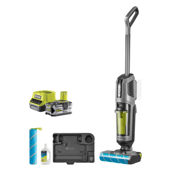 Ryobi ONE+ 3-i-1 Gulvvasker RHFC18BL-0 + Batteri 5,0Ah og Lader