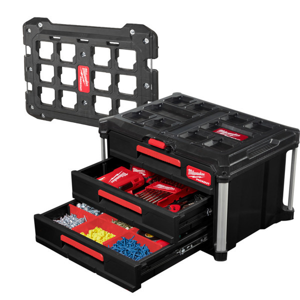 Milawaukee Packout Kuffert M/3 Skuffer + Packout Mont. Plade
