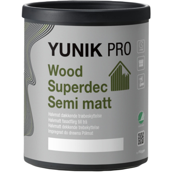 Yunik Pro Wood Superdec Semi Mat Sort - 0,7L