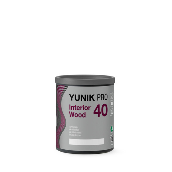 Yunik Pro "Interior Wood 40" Emaljemaling - Hvid - 0,7 Liter  