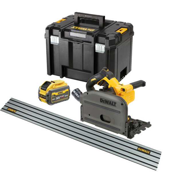 DEWALT XR Dyksav 18V DCS520NT-XJ + Felxvolt Batteri 54V + Styreskinne 1500 mm
