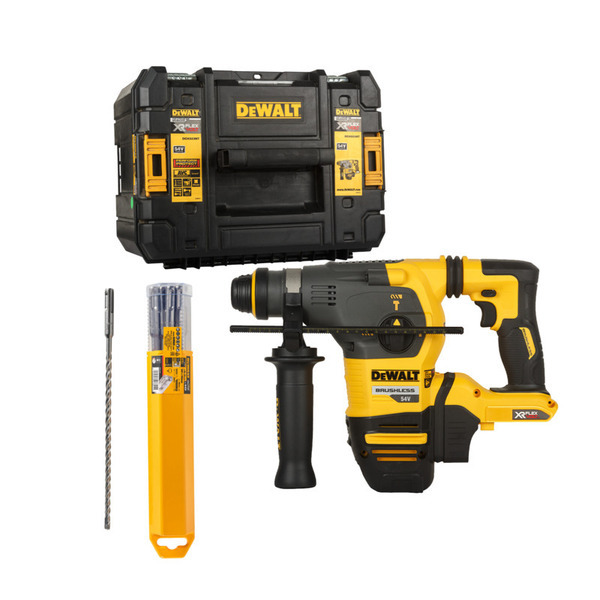 DEWALT Borehammer 54V XR Flexvolt  +  Hammerbor SDS-plus - 10 stk