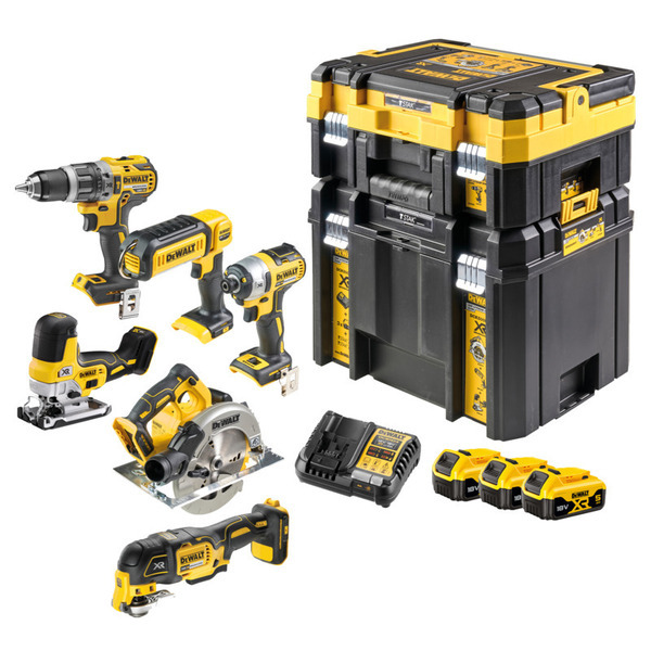 DEWALT 18V XR Kombisæt 5 dele, 3x5Ah Batteri + XR Multicutter