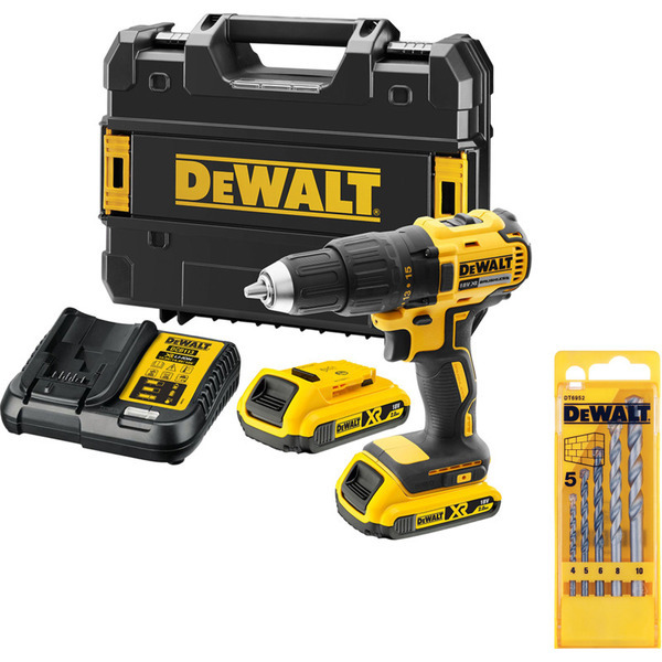 DEWALT Boremaskine DCD777D2T-QW 18V + Murborsæt