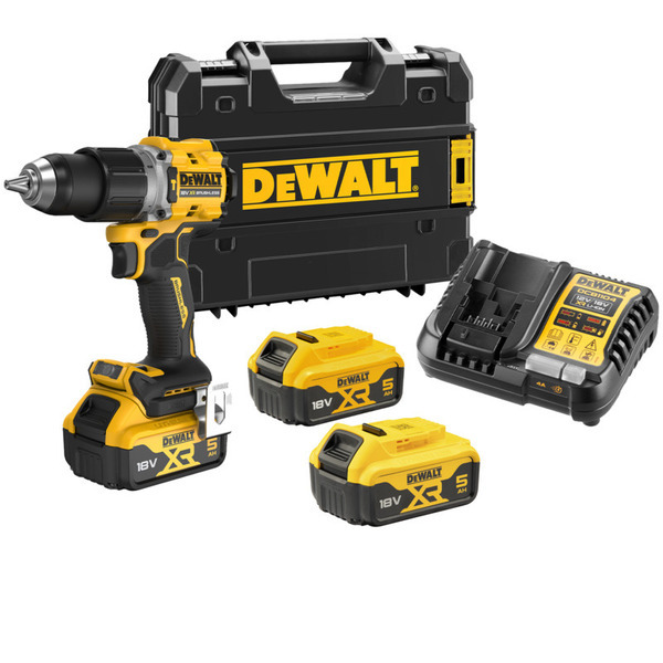 DEWALT XR Slagboremaskine 18V DCD805P2T-QW  Inkl. 3 stk 5,0Ah Batterier